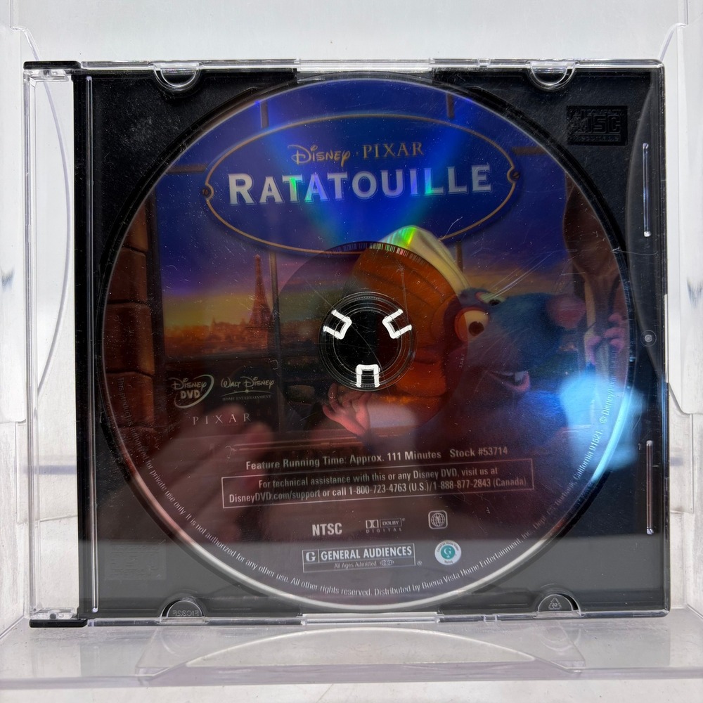 Disney Pixar Ratatouille DVD Movie 2007 Widescreen Stock 53714 NTSC G Rated